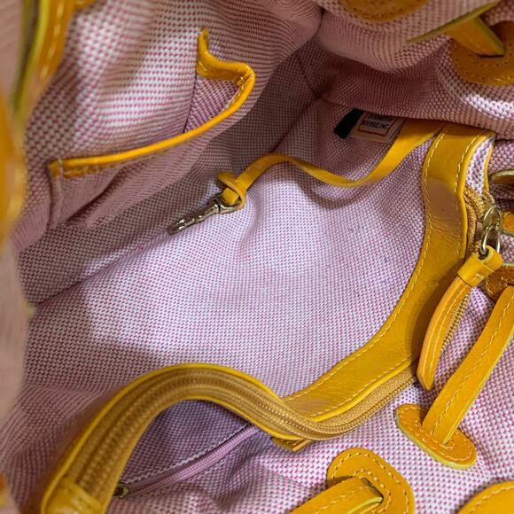 DOONEY & BOURKE Vintage Orange Yellow Small Patent Leather CHIARA D/S Satchel - Picture 13 of 16